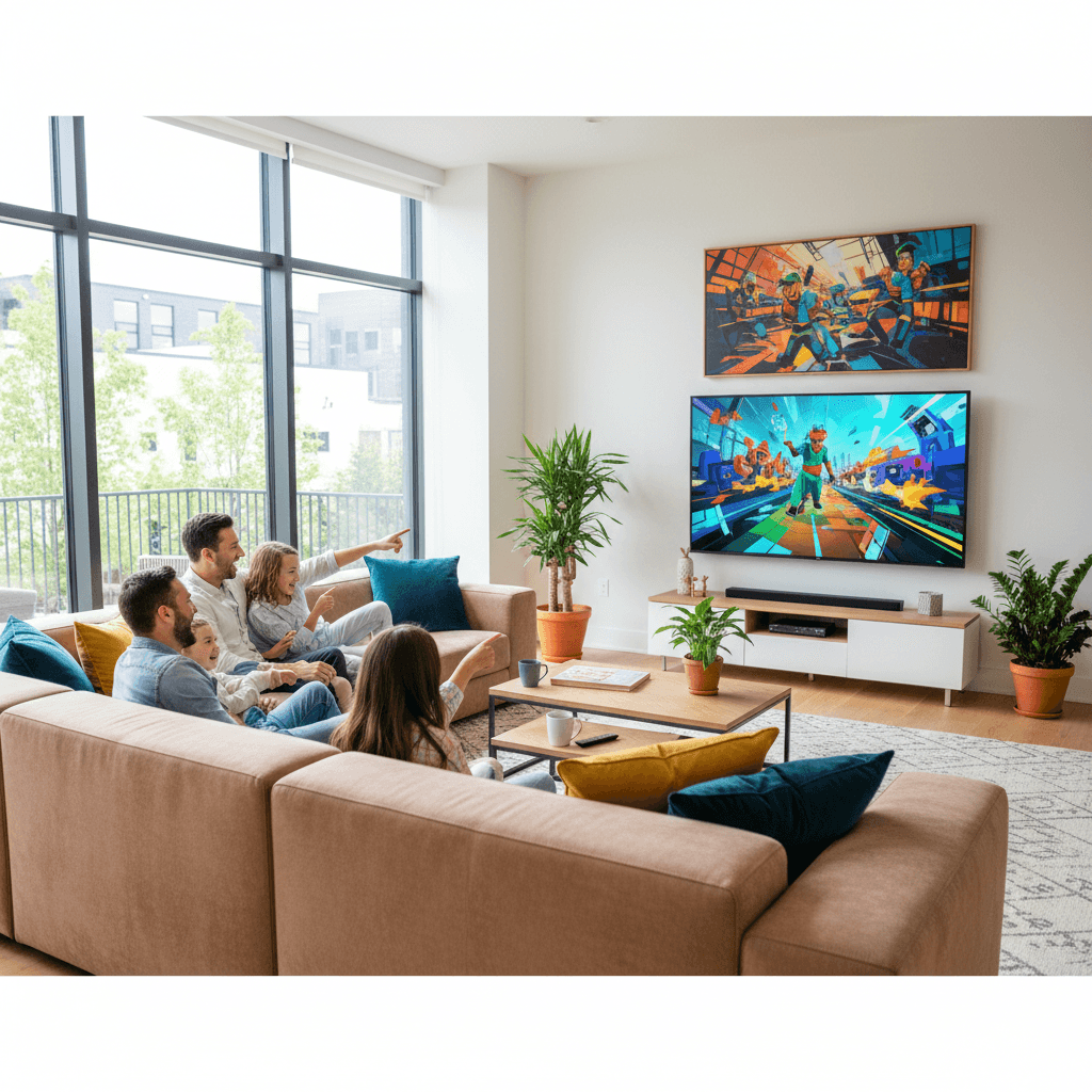 Premium Package - Family watching television